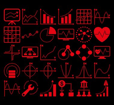 Circle Dots Vektör Simgeleri ile İş Grafikleri