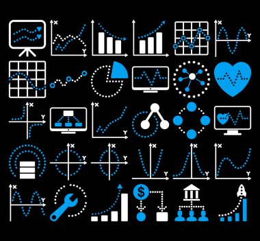 Circle Dots Vektör Simgeleri ile İş Grafikleri