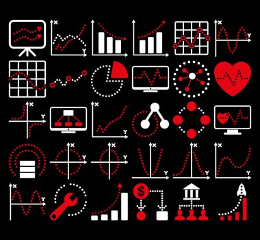 Circle Dots Vektör Simgeleri ile İş Grafikleri