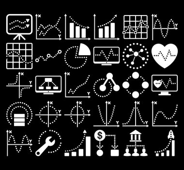 Circle Dots Vektör Simgeleri ile İş Grafikleri