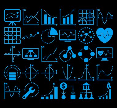 Circle Dots Vektör Simgeleri ile İş Grafikleri