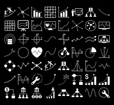 Dikdörtgen Nokta vektör simgeleri ile İş Grafikleri