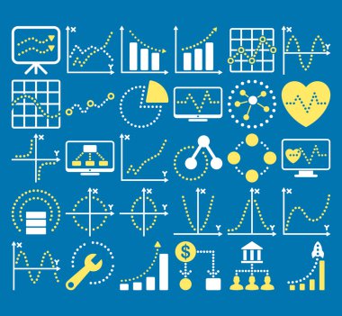 Circle Dots Vektör Simgeleri ile İş Grafikleri