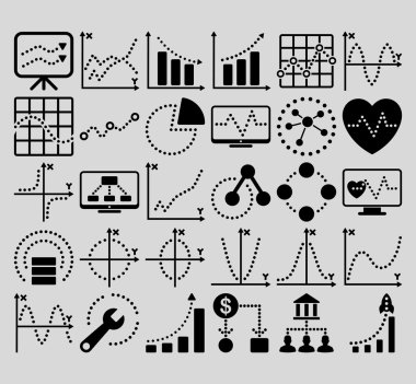 Circle Dots Vektör Simgeleri ile İş Grafikleri