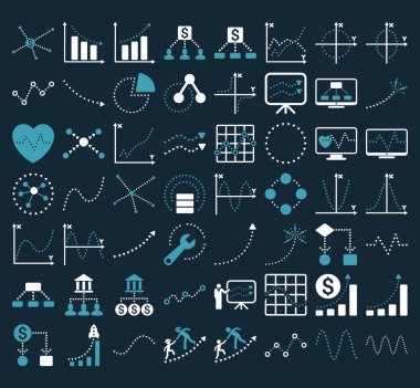 Üçgen Noktavektör simgeleri ile İş Grafikleri