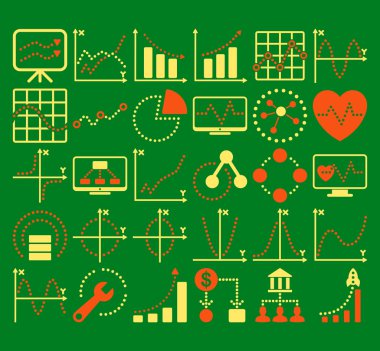 Circle Dots Vektör Simgeleri ile İş Grafikleri