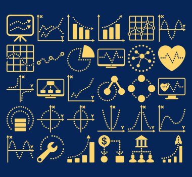 Circle Dots Vektör Simgeleri ile İş Grafikleri