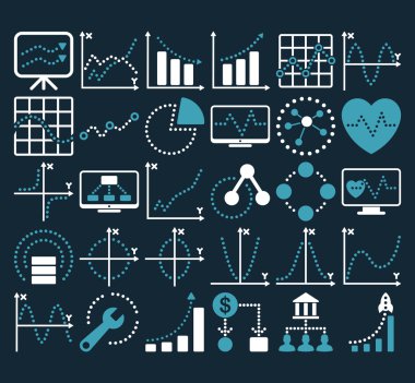 Circle Dots Vektör Simgeleri ile İş Grafikleri