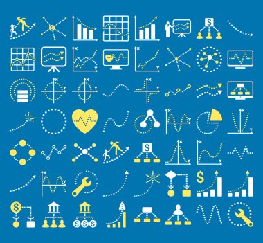 Dikdörtgen Nokta vektör simgeleri ile İş Grafikleri