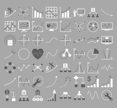 Dikdörtgen Nokta vektör simgeleri ile İş Grafikleri