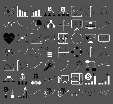 Üçgen Noktavektör simgeleri ile İş Grafikleri