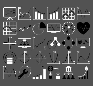 Circle Dots Vektör Simgeleri ile İş Grafikleri