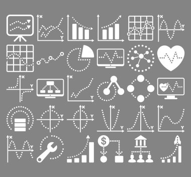 Circle Dots Vektör Simgeleri ile İş Grafikleri