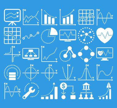 Circle Dots Vektör Simgeleri ile İş Grafikleri