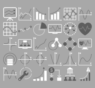 Circle Dots Vektör Simgeleri ile İş Grafikleri