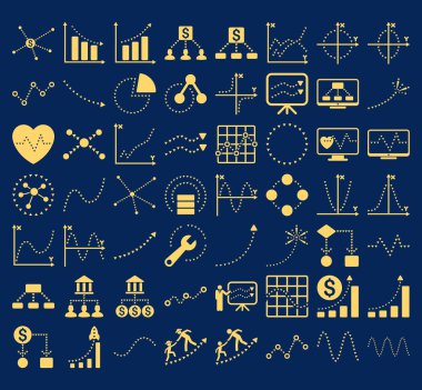 Üçgen Noktavektör simgeleri ile İş Grafikleri