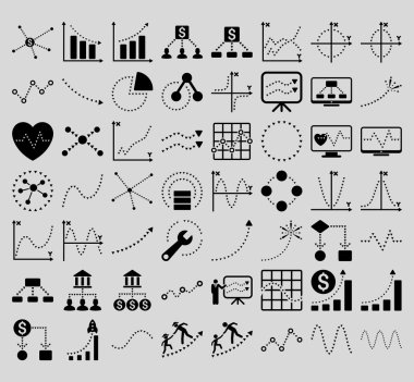 Üçgen Noktavektör simgeleri ile İş Grafikleri