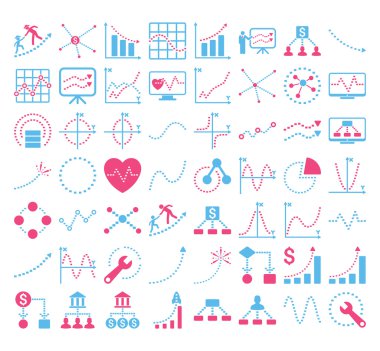 Dikdörtgen Nokta vektör simgeleri ile İş Grafikleri