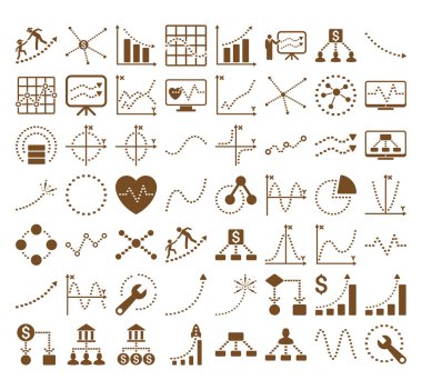 Dikdörtgen Nokta vektör simgeleri ile İş Grafikleri