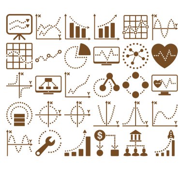 Circle Dots Vektör Simgeleri ile İş Grafikleri