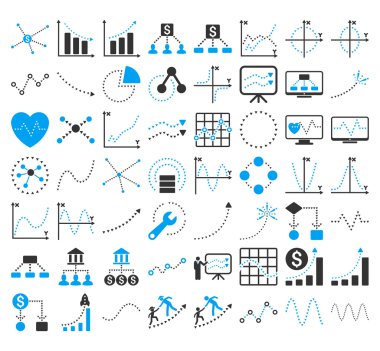 Üçgen Noktavektör simgeleri ile İş Grafikleri