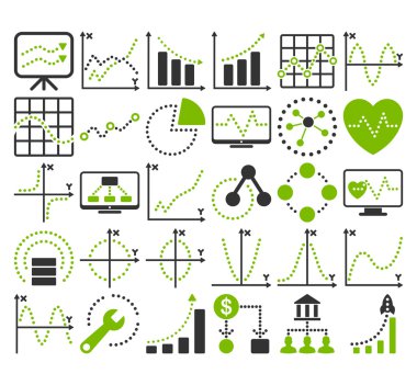 Circle Dots Vektör Simgeleri ile İş Grafikleri