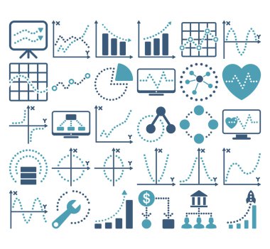 Circle Dots Vektör Simgeleri ile İş Grafikleri