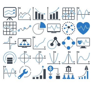 Circle Dots Vektör Simgeleri ile İş Grafikleri