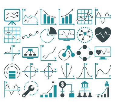 Circle Dots Vektör Simgeleri ile İş Grafikleri