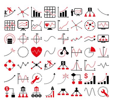 Dikdörtgen Nokta vektör simgeleri ile İş Grafikleri