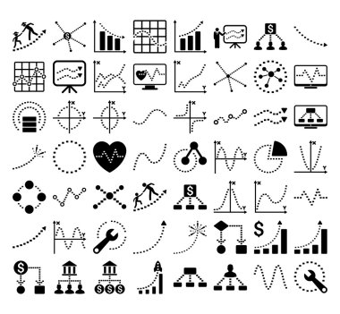Dikdörtgen Nokta vektör simgeleri ile İş Grafikleri