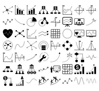 Üçgen Noktavektör simgeleri ile İş Grafikleri