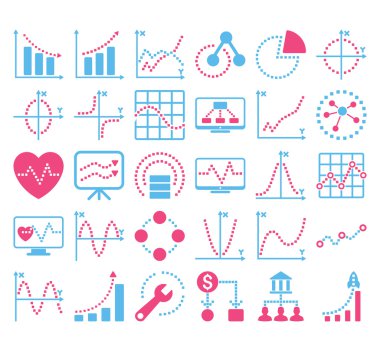 Kare Noktavektör Simgeleri ile İş Grafikleri