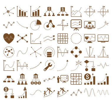 Üçgen Noktavektör simgeleri ile İş Grafikleri