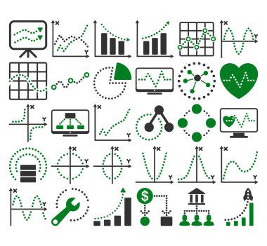 Circle Dots Vektör Simgeleri ile İş Grafikleri