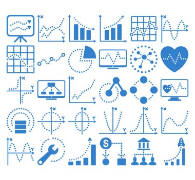 Circle Dots Vektör Simgeleri ile İş Grafikleri