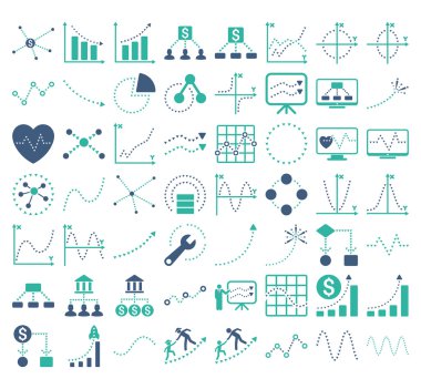 Üçgen Noktavektör simgeleri ile İş Grafikleri