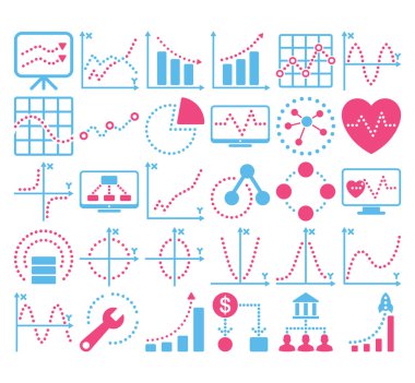 Circle Dots Vektör Simgeleri ile İş Grafikleri