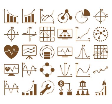 Kare Noktavektör Simgeleri ile İş Grafikleri