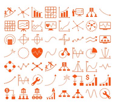 Dikdörtgen Nokta vektör simgeleri ile İş Grafikleri