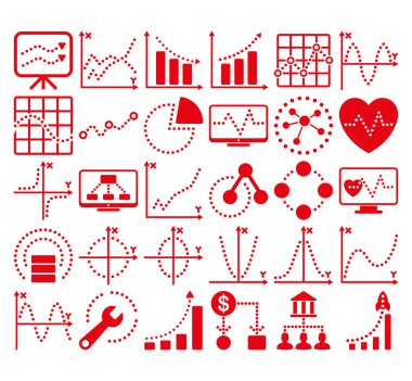 Circle Dots Vektör Simgeleri ile İş Grafikleri