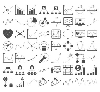 Üçgen Noktavektör simgeleri ile İş Grafikleri