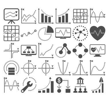 Circle Dots Vektör Simgeleri ile İş Grafikleri