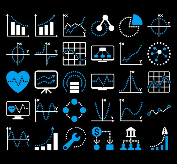 Kare Noktavektör Simgeleri ile İş Grafikleri