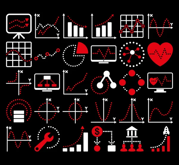Circle Dots Vektör Simgeleri ile İş Grafikleri