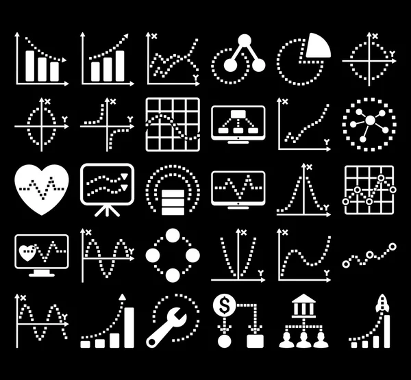 Kare Noktavektör Simgeleri ile İş Grafikleri