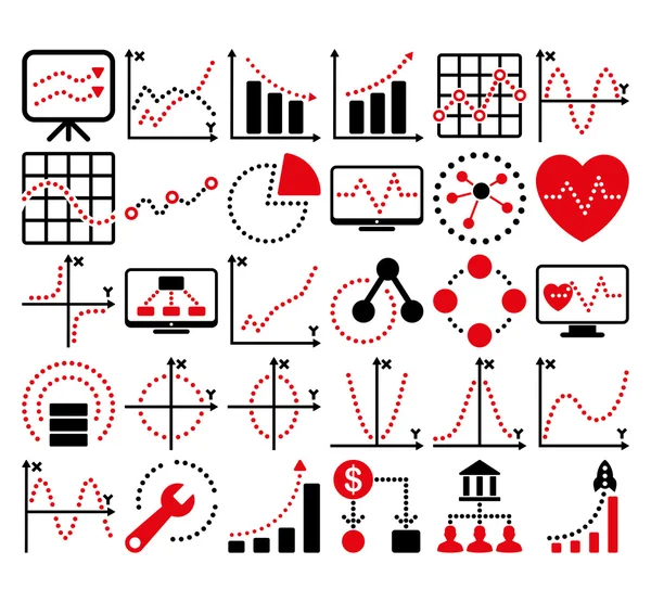 Circle Dots Vektör Simgeleri ile İş Grafikleri