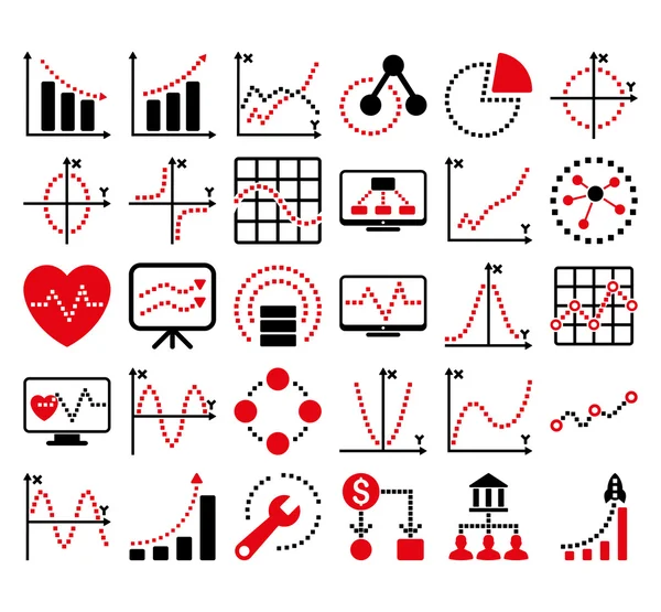 Kare Noktavektör Simgeleri ile İş Grafikleri