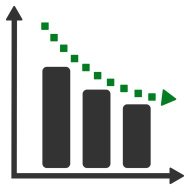 Negatif eğilim vektör araç çubuğu simgesi