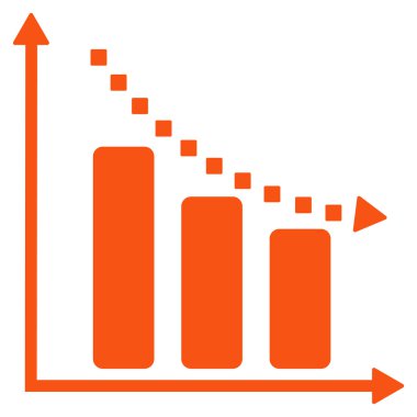 Negatif eğilim vektör araç çubuğu simgesi